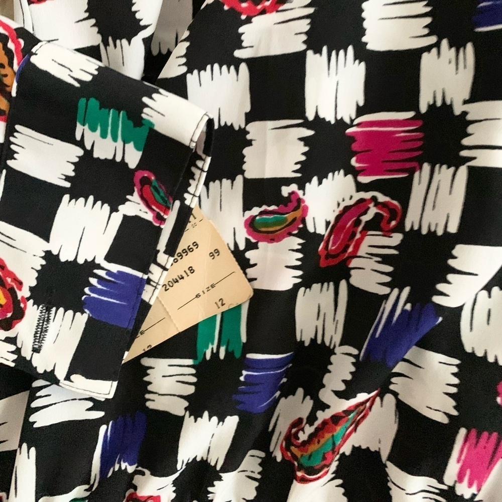 Marlis | Vintage Multicolored Blouse New With Tags Size 12 - Picture 6 of 16